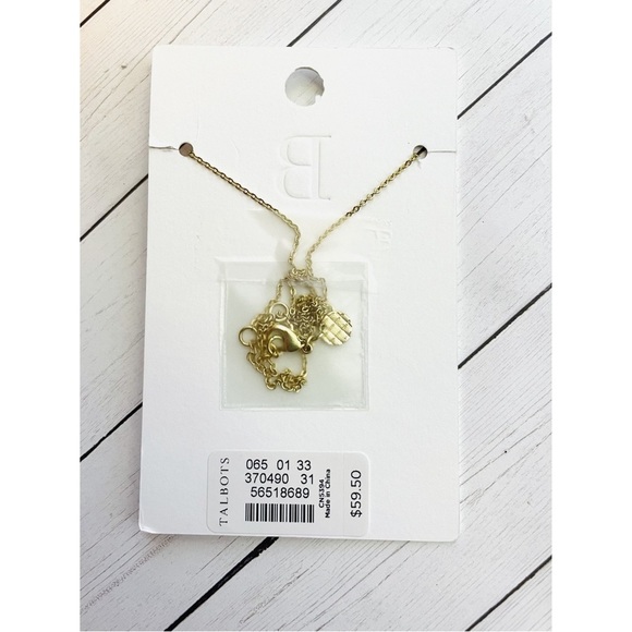 NEW NWT Talbots Gold and Pearl Initial B Necklace $59.50 Retail - Picture 2 of 2